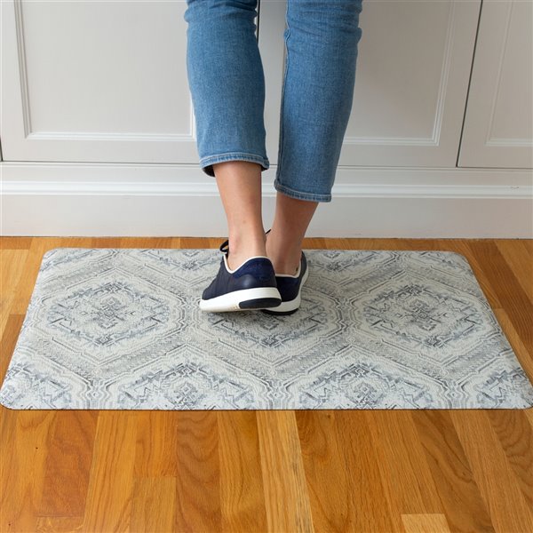 Tapis anti-fatigue d'intérieur rectangulaire Harper par FloorPops, gris