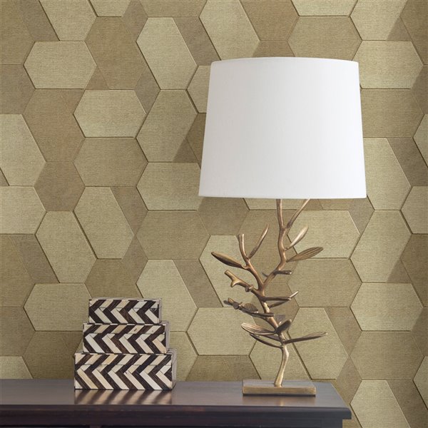 Advantage Deluxe 56.4-sq. ft. Vinyl Brown Geometric Unpasted Wallpaper