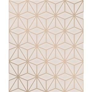 Advantage Metallic 56.4-sq. ft. Rose Gold Vinyl Geometric Unpasted Wallpaper
