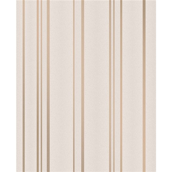 Papier peint sans colle en vinyle avec rayures Metallic par Advantage, 56,4 pi², rose et or