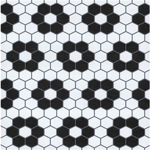 Smart Tiles Morocco Zaida 4-piece 11-in x 9.25-in Black Peel and