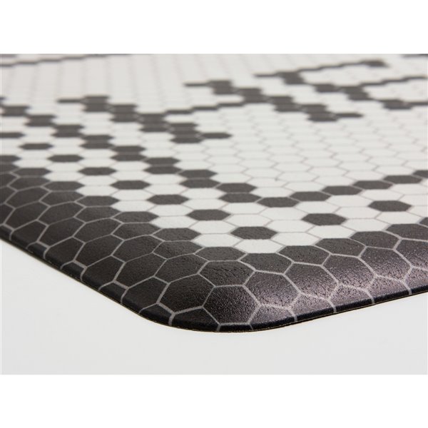 Tapis anti-fatigue d'intérieur rectangulaire Cobbler par FloorPops, noir