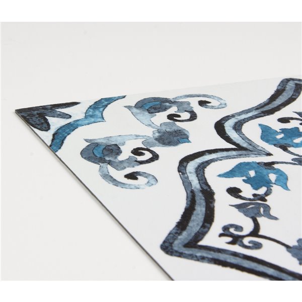 Floorpops Marrakesh 10-Piece 12-in x 12-in Blue Peel and Stick Vinyl Tile