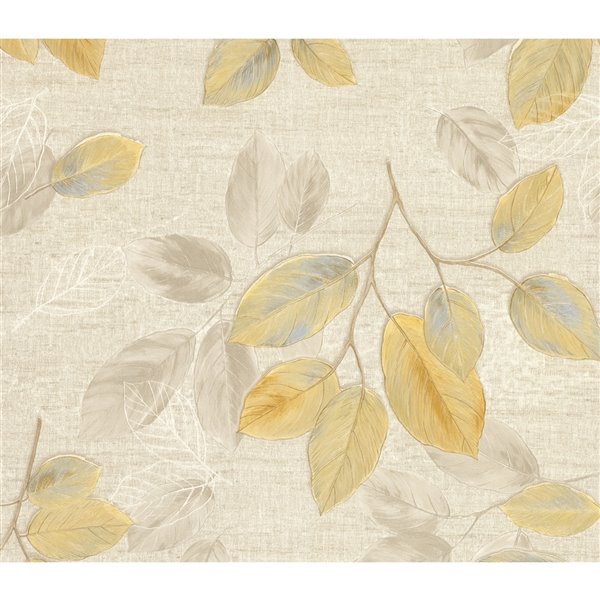 Advantage Deluxe 57.8-sq. ft. Beige Vinyl Ivy/vines Unpasted Wallpaper