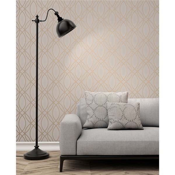 Advantage Metallic 56.4-sq. ft. Rose/Gold Vinyl Geometric Unpasted Wallpaper