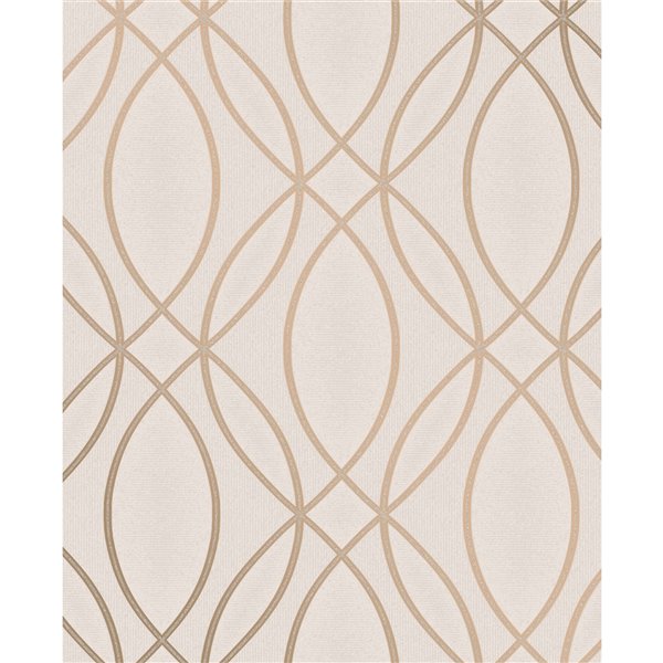 Advantage Metallic 56.4-sq. ft. Rose/Gold Vinyl Geometric Unpasted Wallpaper