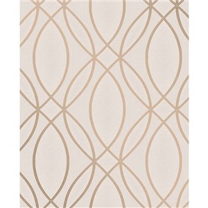 Advantage Metallic 56.4-sq. ft. Rose/Gold Vinyl Geometric Unpasted Wallpaper