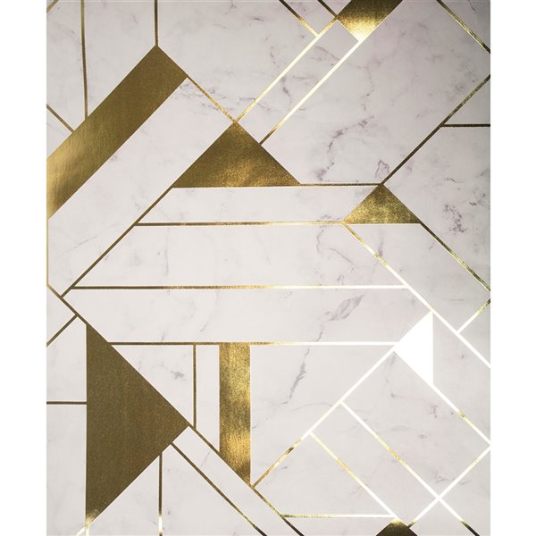 Advantage Metallic 56.4-sq. ft. Off-White/Vinyl Geometric Unpasted Wallpaper