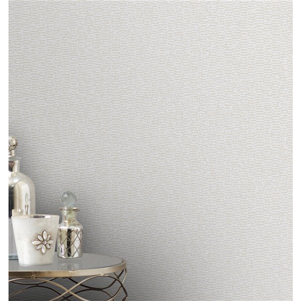 Papier peint sans colle non-tissé avec motif abstrait 3D Metallic par Advantage, 56,4 pi², crème