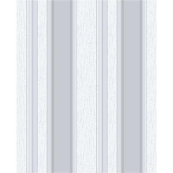 Papier peint sans colle en vinyle avec rayures Metallic par Advantage, 56,4 pi², argent