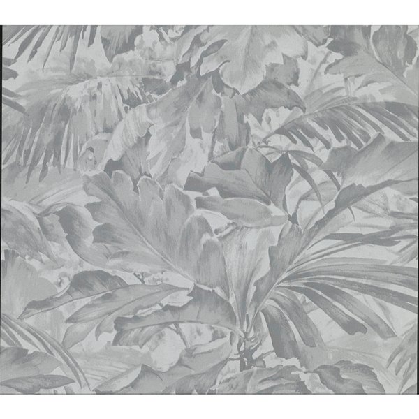 Advantage Metallic 57.8-sq. ft. Grey Non-Woven Ivy/vines Unpasted Wallpaper