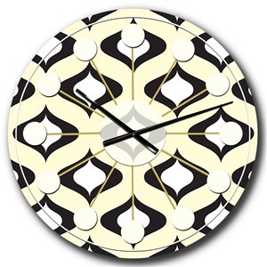 DesignArt 23-in x 23-in Retro Pattern Abstract Design XIV Mid-Century Analog Round Wall Clock