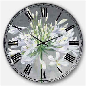 DesignArt 36-in x 36-in Flower Cleome Splash I Traditional Analog Round Wall Clock