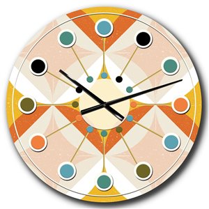 DesignArt 23-in x 23-in Retro Abstract Design XII Mid-Century Analog Round Wall Clock