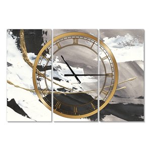 DesignArt 28-in x 36-in Glam Painted Arcs II Modern Analog Rectangular Wall Clock