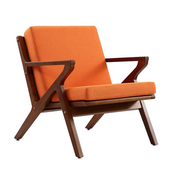 mid century modern accent chair orange