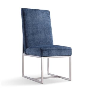 Chaise d'appoint contemporaine Element rembourrée en velours (cadre en métal) par Manhattan Comfort