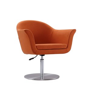 Manhattan Comfort 1 Voyager Modern Orange and Brushed Metal Accent Chair