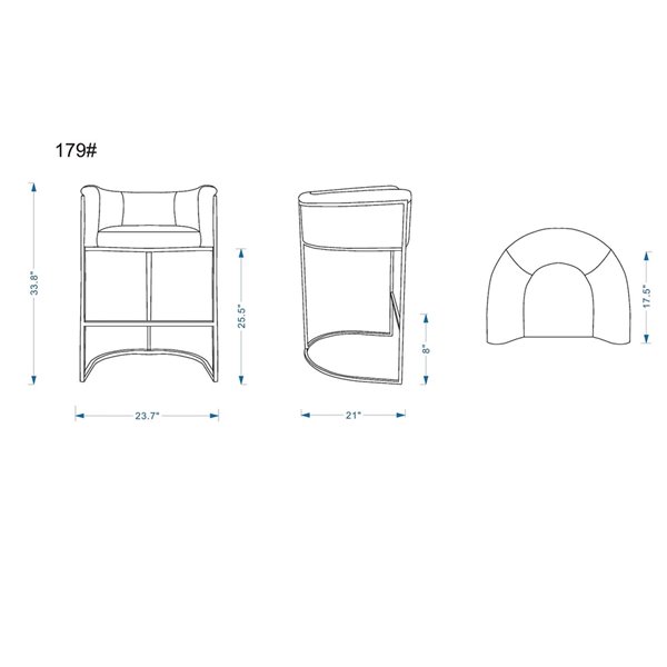 Manhattan Comfort Cosmopolitan 2-Pack Cream and Black Counter Height (22-in to 26-in) Upholstered Bar Stool
