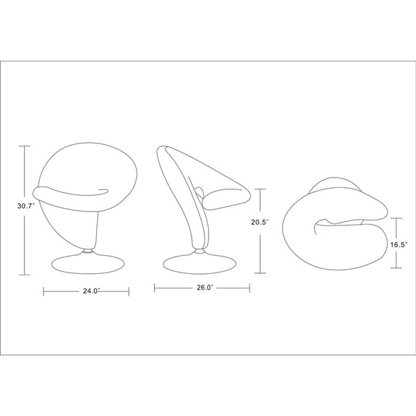 Manhattan Comfort 1 Curl Modern Green and Polished Chrome Wool Accent Chair