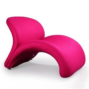 Manhattan Comfort 1 Rosebud Modern Fuchsia Wool Accent Chair