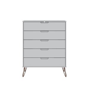 Manhattan Comfort Rockefeller White 5-Drawer Dresser