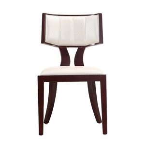 Manhattan Comfort Pulitzer Traditional Faux Leather Upholstered Side Chair with Wood Frame - Set of 2