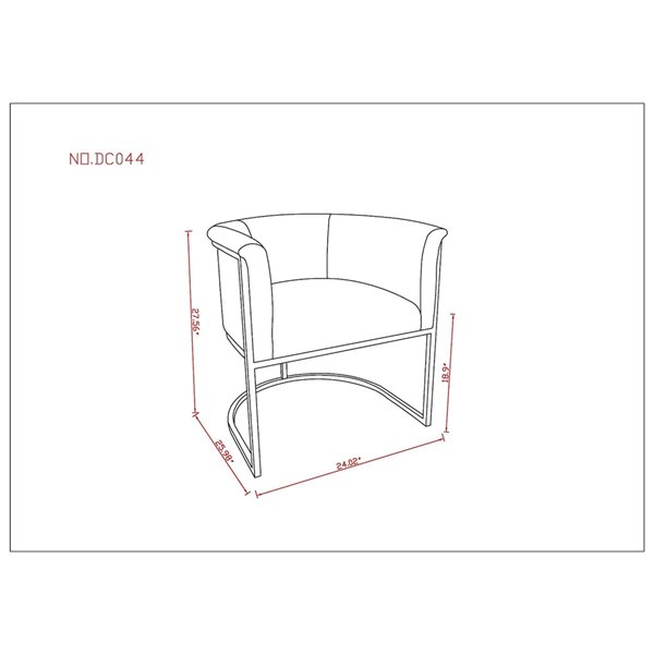 Fauteuil Bali rembourré en similicuir (cadre en métal) par Manhattan Comfort, ens. de 2