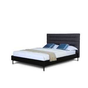 Manhattan Comfort Schwamm Grey Full Upholstered Bed