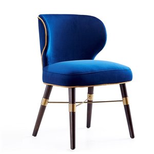 Fauteuil contemporain Strine rembourré en velours (cadre en bois) par Manhattan Comfort