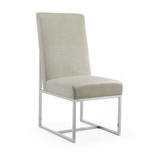 Chaise d'appoint contemporaine Element rembourrée en velours avec cadre en métal par Manhattan Comfort