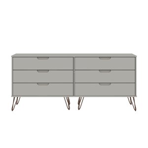 Manhattan Comfort Rockefeller Off-White 6-Drawer Double Dresser