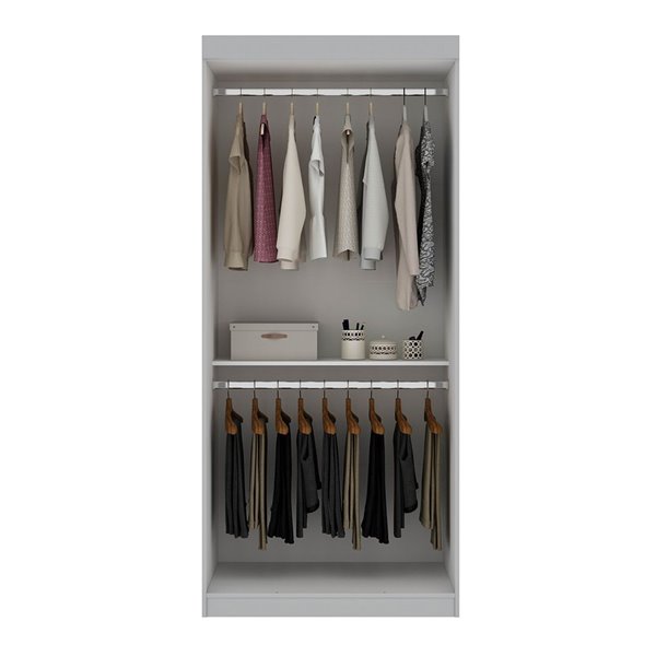 Manhattan Comfort Mulberry 35.9-in White Open Wardrobe Cabinet