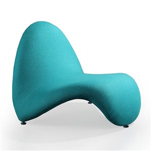 Manhattan Comfort 1 Moma Modern Teal Wool Accent Chair
