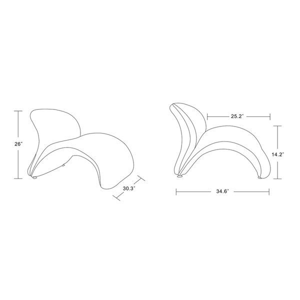 Manhattan Comfort 1 Rosebud Modern Yellow Wool Accent Chair