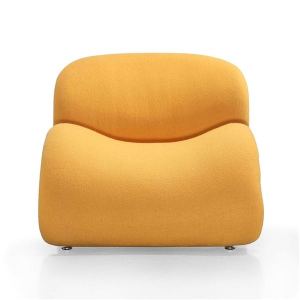 Manhattan Comfort 1 Rosebud Modern Yellow Wool Accent Chair