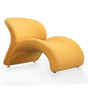 Manhattan Comfort 1 Rosebud Modern Yellow Wool Accent Chair