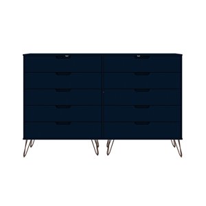 Manhattan Comfort Rockefeller Midnight Blue 10-Drawer Double Dresser