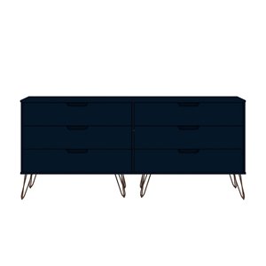 Manhattan Comfort Rockefeller Midnight Blue 6-Drawer Double Dresser