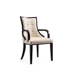 Manhattan Comfort Fifth Avenue Faux Leather Traditional Upholstered Arm Chair (Wood Frame)