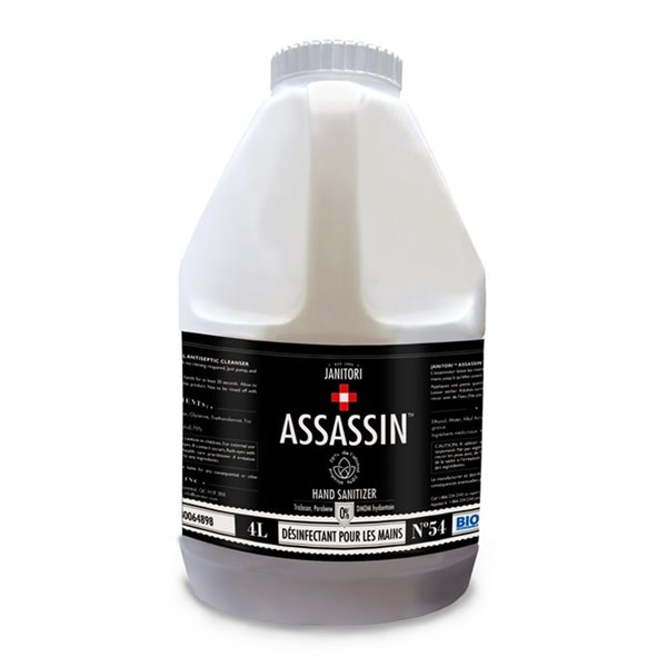 Gel assainissant pour les mains Assassin de JANITORI, aux agrumes, 135,25 oz liq