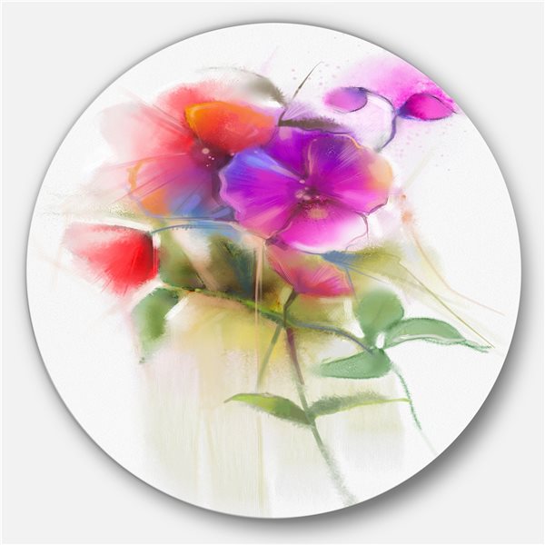 Designart 11-in x 11-in Round Bunch of Colorful Orchid Flowers' Flower ...