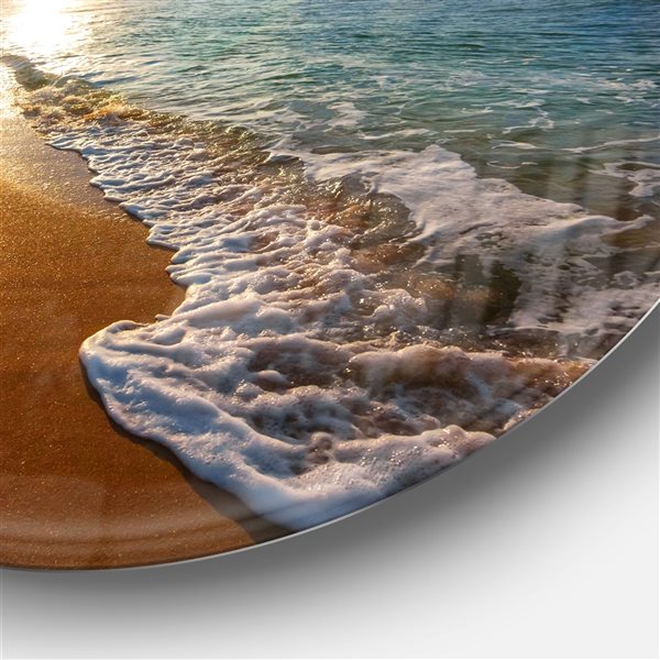 Designart 36-in x 36-in Round Gili Island Tropical Beach' Large Seashore Metal Circle Wall Art