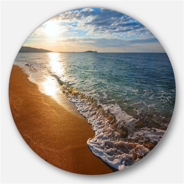 Designart 36-in x 36-in Round Gili Island Tropical Beach' Large Seashore Metal Circle Wall Art