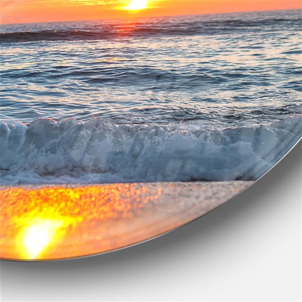 Designart 29-in x 29-in Round Beautiful Sunrise over the Horizon.' Beach Metal Circle Wall Art