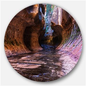Designart 36-in x 36-in Cave in Zion National Park Utah Oversized Metal Circle Wall Art