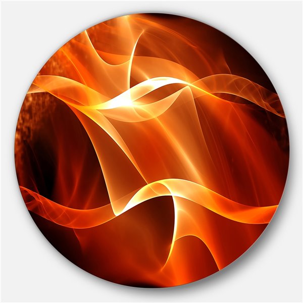 Designart 29-in x 29-in Orange 3D Abstract Fractal Waves Contemporary ...