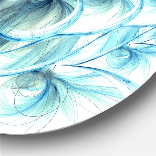 Designart 23-in x 23-in Light Blue Fractal Flower Soft Pattern Metal Circle Wall Art