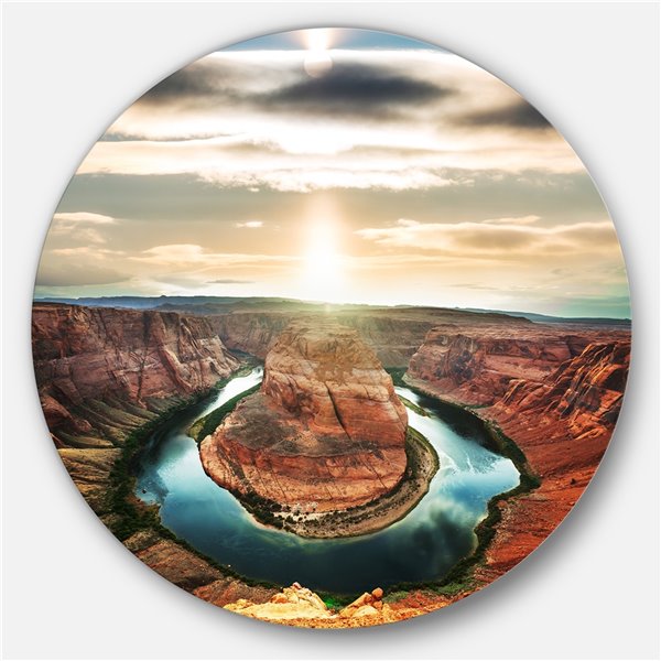 Designart 23-in x 23-in Horseshoe Bend at Sunset Oversized Landscape ...