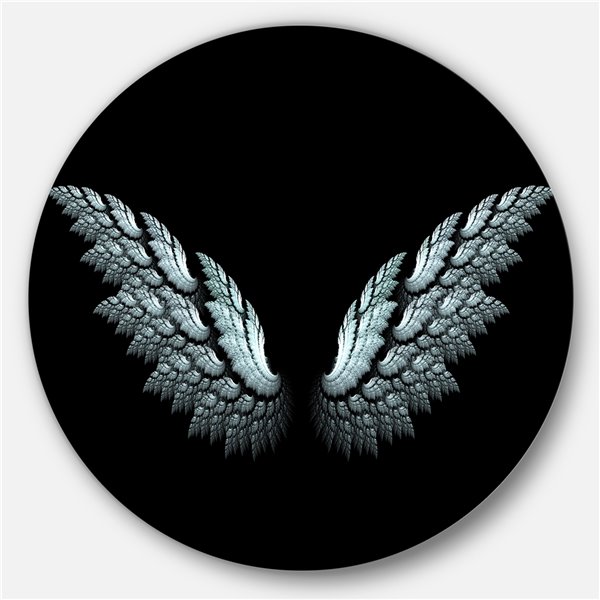 Designart 29-in x 29-in Angel Wings on Black Background Abstract Metal  Circle Wall Art MT12356-C29 | RONA